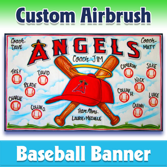 Airbrush Baseball Banner - Angels -1008