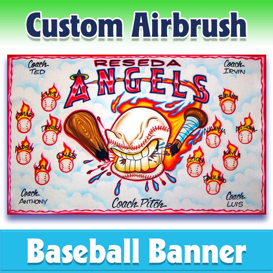 Airbrush Baseball Banner - Angels -1009