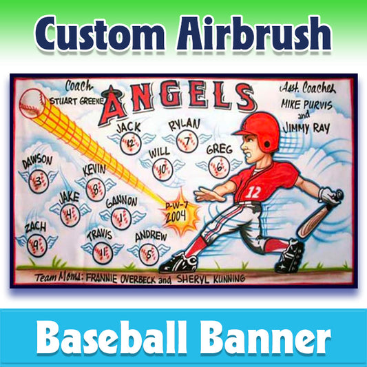 Airbrush Baseball Banner - Angels -1010