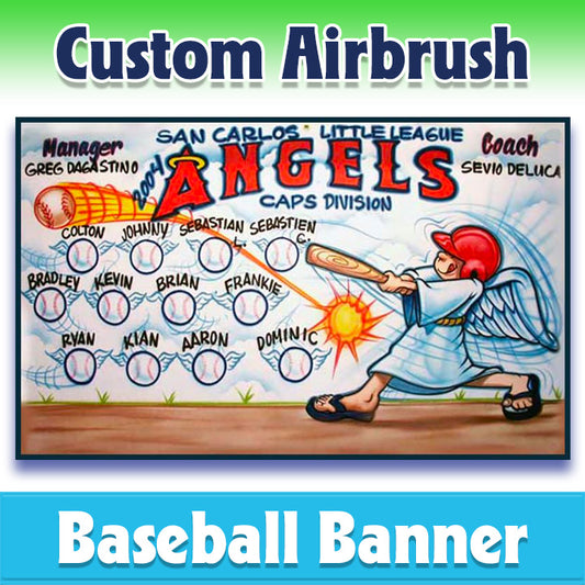 Airbrush Baseball Banner - Angels -1012