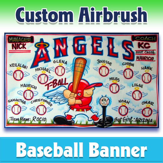 Airbrush Baseball Banner - Angels -1013