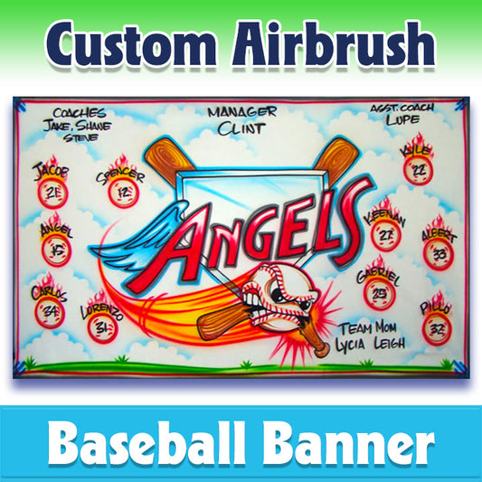 Airbrush Baseball Banner - Angels -1014