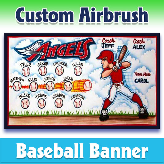 Airbrush Baseball Banner - Angels -1015