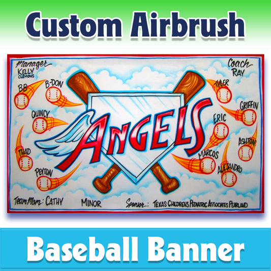 Airbrush Baseball Banner - Angels -1016