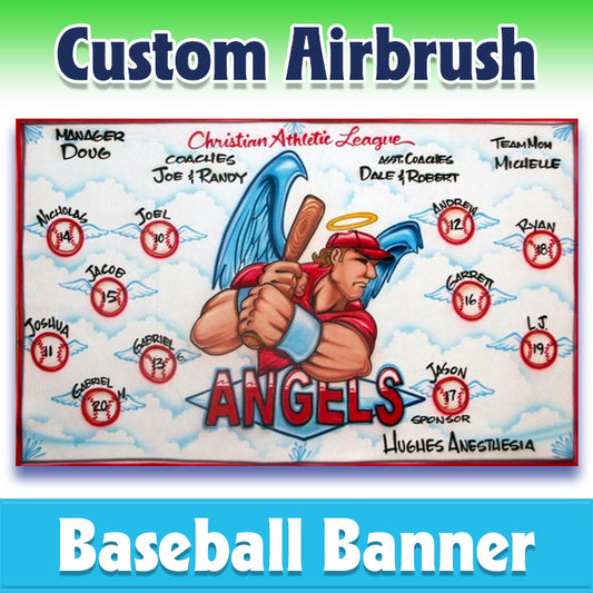 Airbrush Baseball Banner - Angels -1020