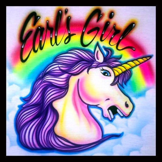 Airbrush T-shirt - Earl's Girl - Unicorn - Personalized - Gift - Name