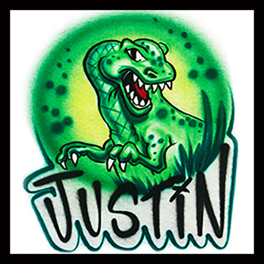 Airbrushed T-shirt * Dino * Your Name/Word
