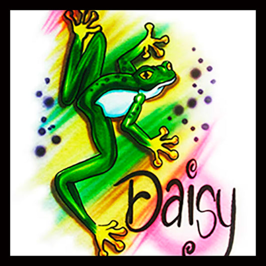 Airbrushed T-shirt * Frog with Name * Your Name/Word