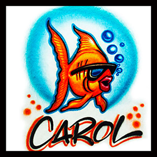Airbrushed T-shirt * Goldfish * Your Name/Word