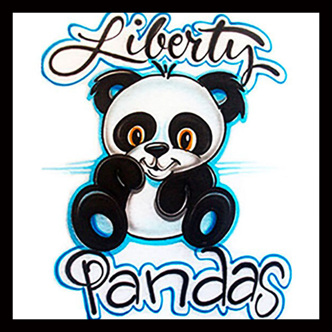 Airbrushed T-shirt * Liberty Panda * Your Name/Word