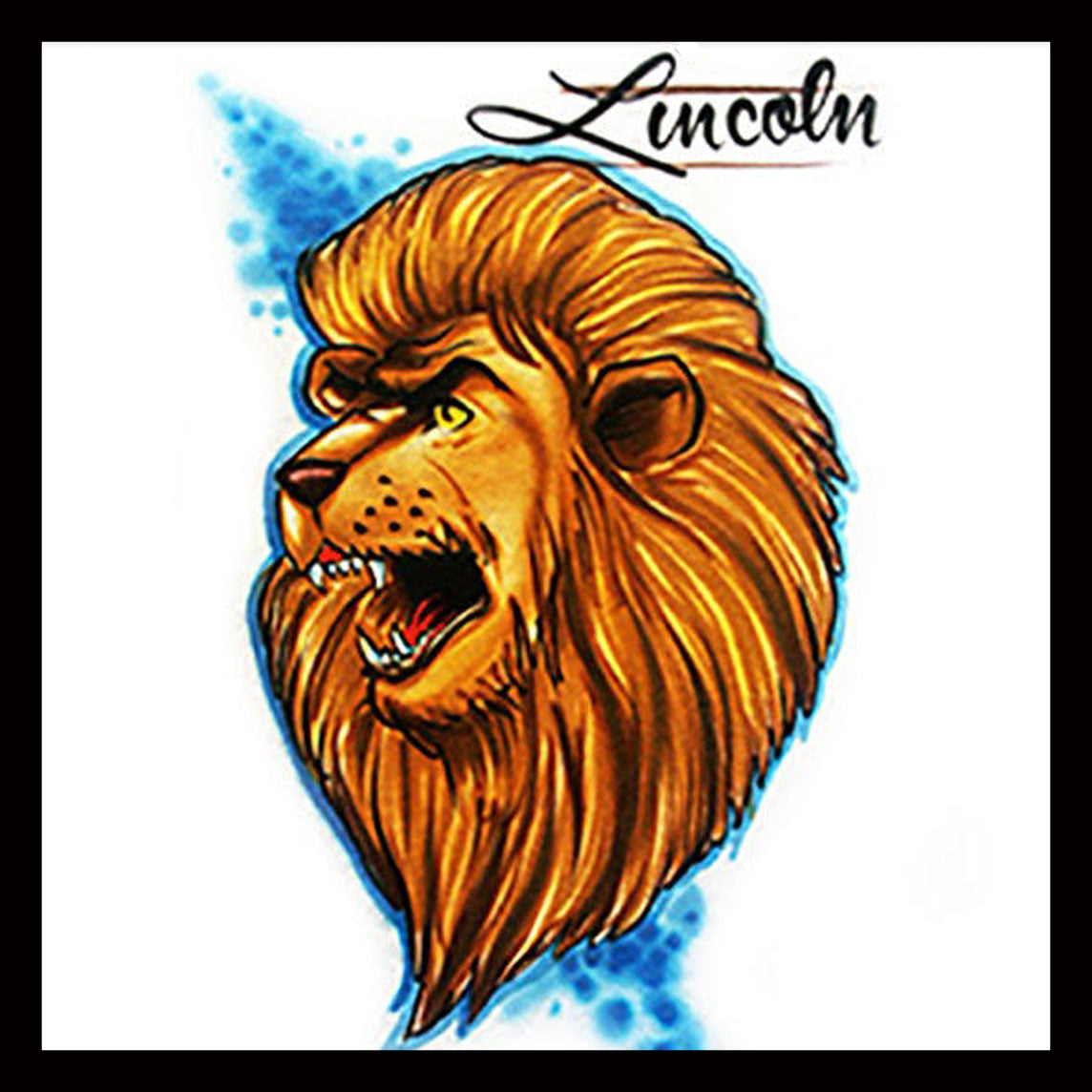 Airbrushed T-shirt * Lion Mascot * Your Name/Word