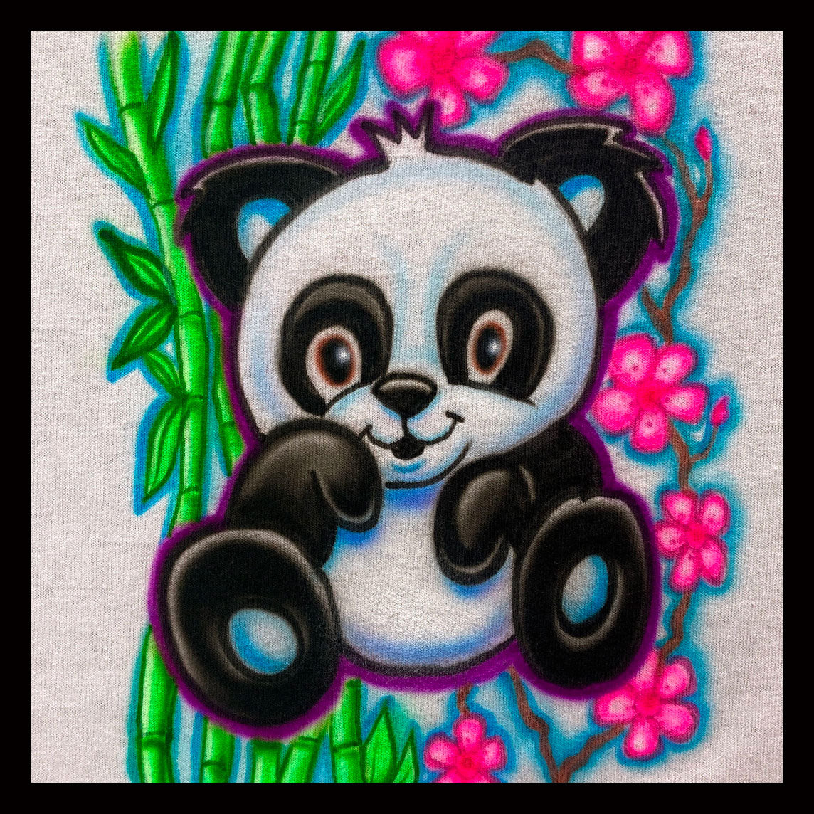 Airbrushed T-shirt * Panda * You choose colors