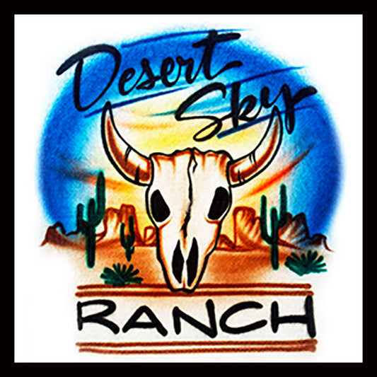 Airbrushed T-shirt * Steer Skull * Your Name/Words