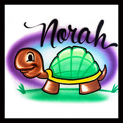 Airbrushed T-shirt * Turtle Design * Your Name/Word