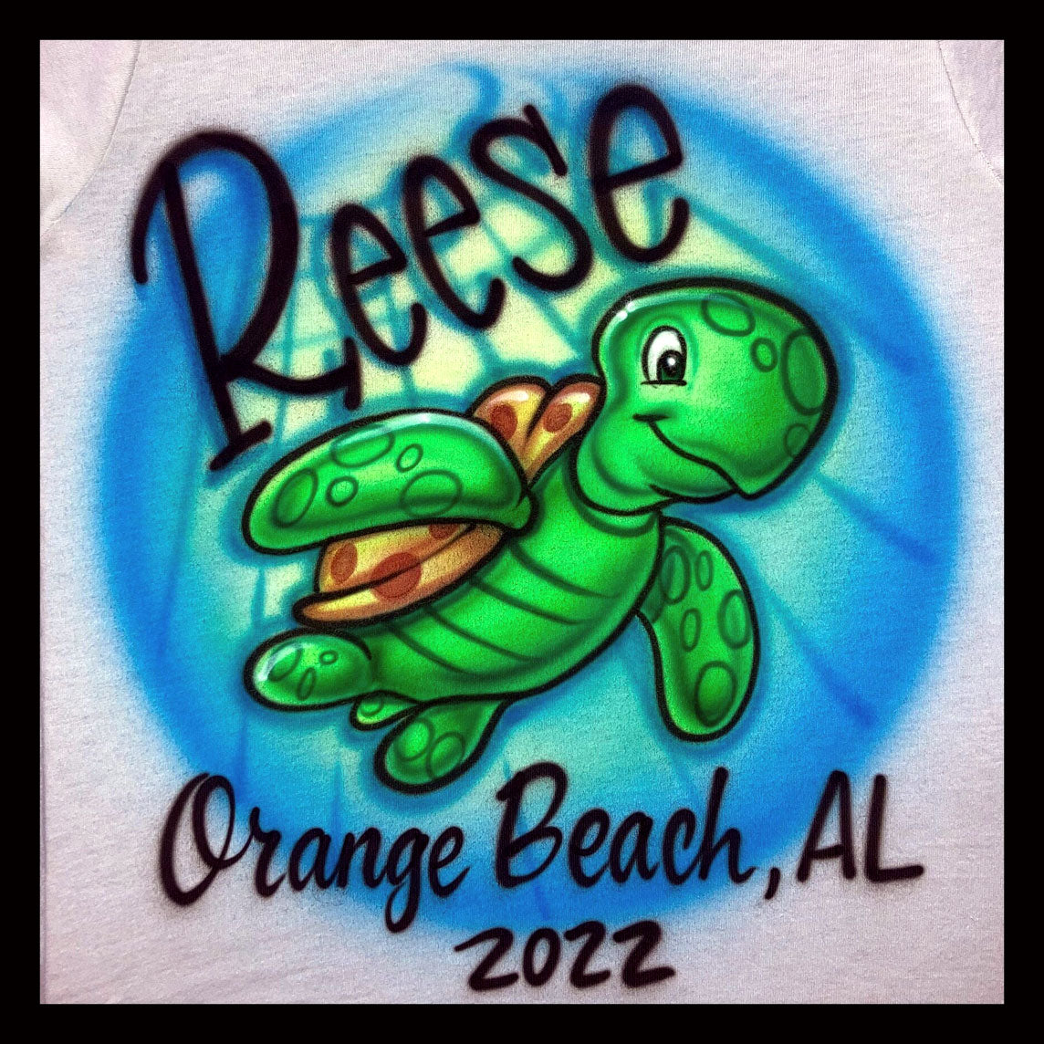 Airbrushed T-shirt * Turtle * Sea Turtle * Your Name/Word