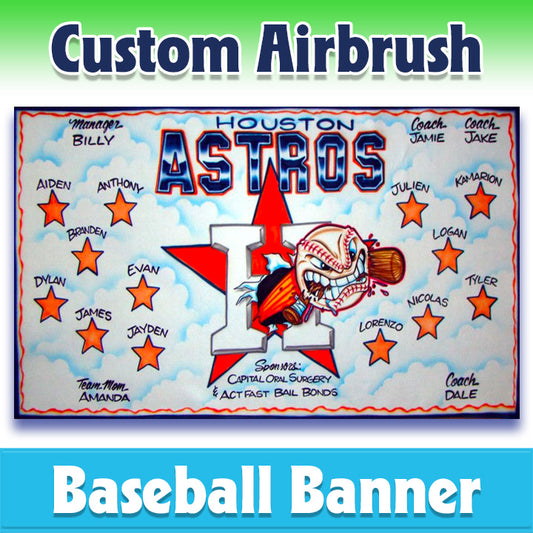 Airbrush Baseball Banner - Astros -1001