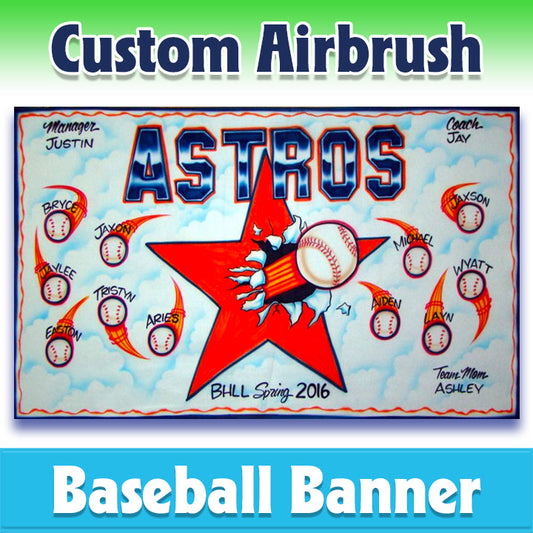 Airbrush Baseball Banner - Astros -1003