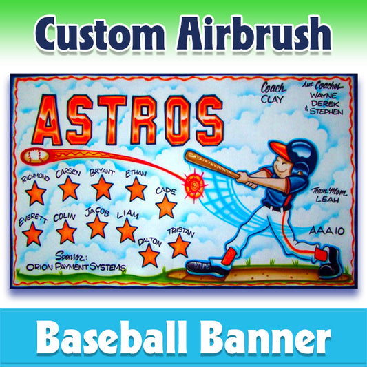 Airbrush Baseball Banner - Astros -1004