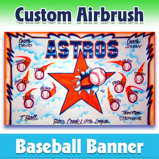 Airbrush Baseball Banner - Astros -1006