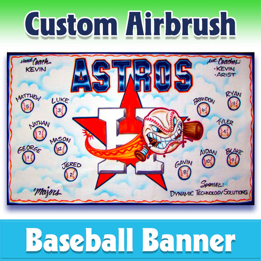 Airbrush Baseball Banner - Astros -1007