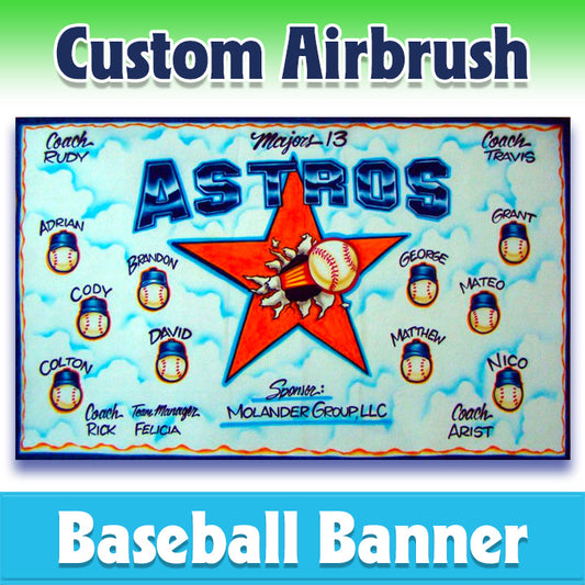 Airbrush Baseball Banner - Astros -1008