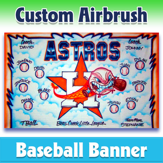 Airbrush Baseball Banner - Astros -1009