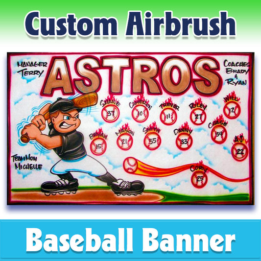 Airbrush Baseball Banner - Astros -1010