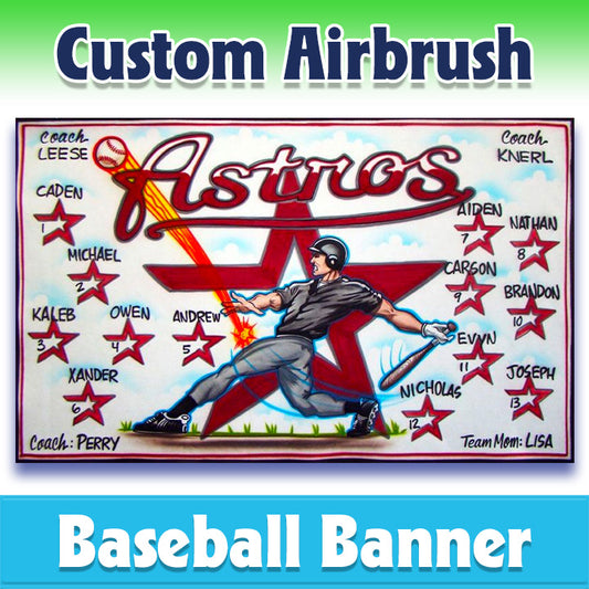 Airbrush Baseball Banner - Astros -1013