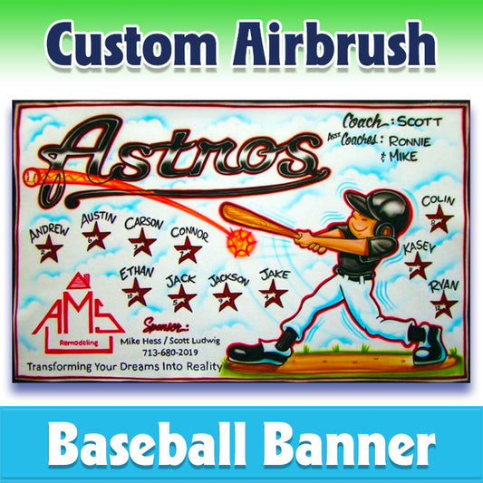 Airbrush Baseball Banner - Astros -1014
