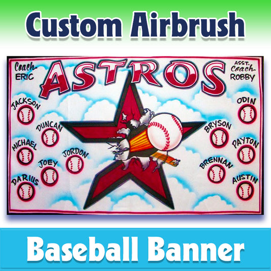 Airbrush Baseball Banner - Astros -1015