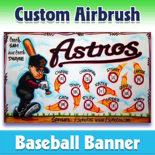 Airbrush Baseball Banner - Astros -1016