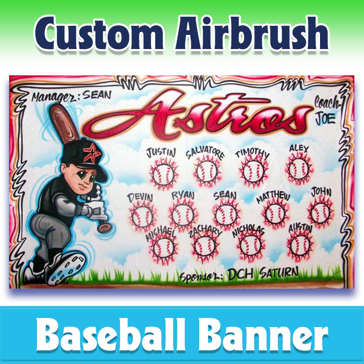 Airbrush Baseball Banner - Astros -1021