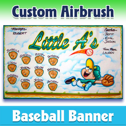 Airbrush Baseball Banner - Athletics -1001