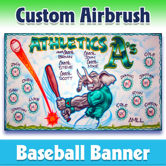 Airbrush Baseball Banner - Athletics -1002