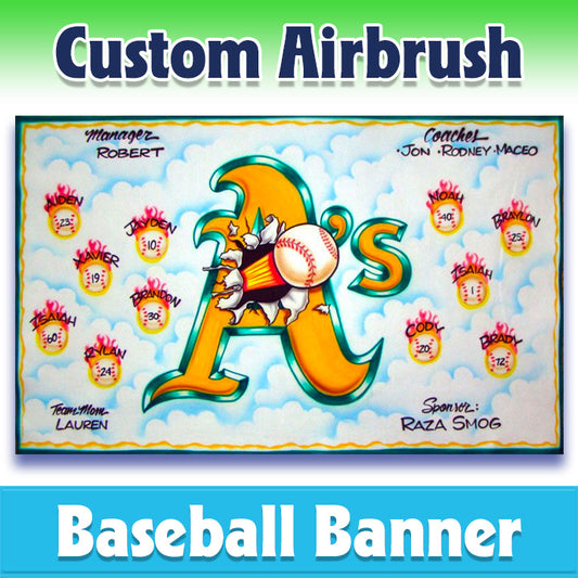 Airbrush Baseball Banner - Athletics -1003