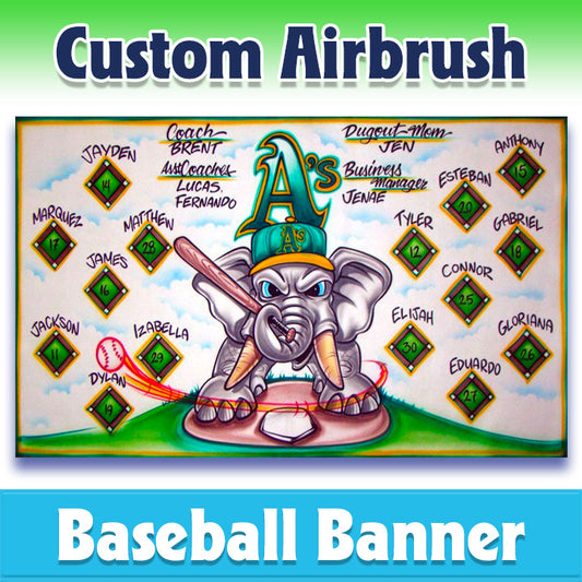 Airbrush Baseball Banner - Athletics -1004