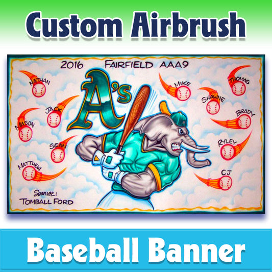 Airbrush Baseball Banner - Athletics -1005