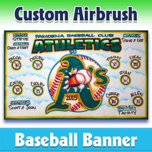 Airbrush Baseball Banner - Athletics -1006