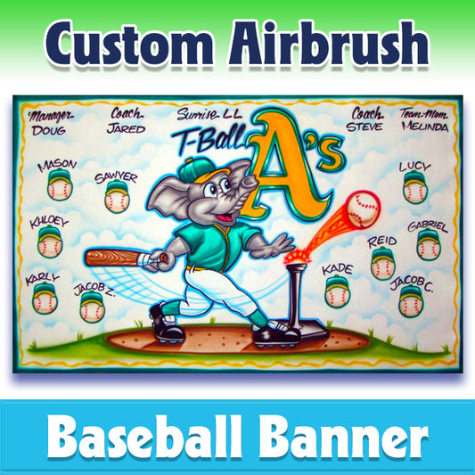 Airbrush Baseball Banner - Athletics -1007