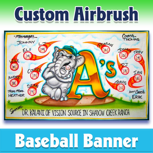 Airbrush Baseball Banner - Athletics -1008