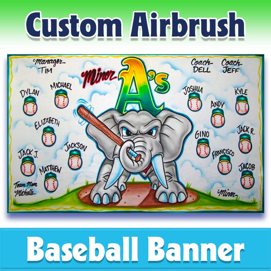 Airbrush Baseball Banner - Athletics -1009