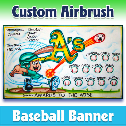 Airbrush Baseball Banner - Athletics -1010