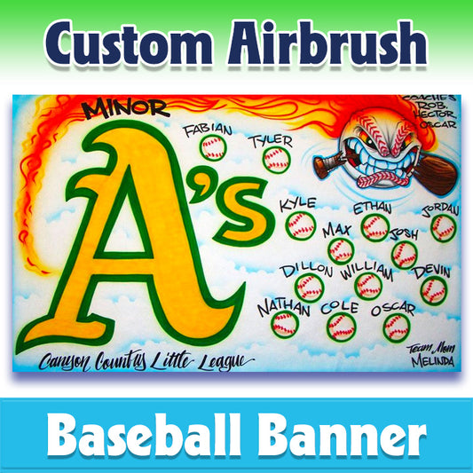 Airbrush Baseball Banner - Athletics -1011
