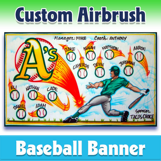 Airbrush Baseball Banner - Athletics -1012