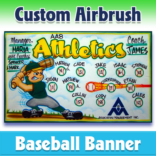 Airbrush Baseball Banner - Athletics -1013