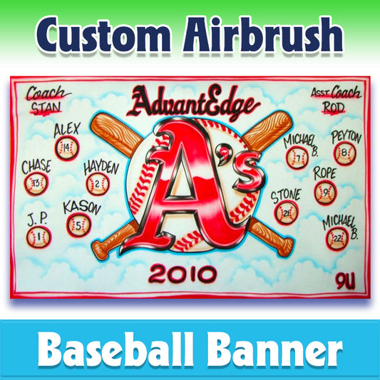 Airbrush Baseball Banner - Athletics -1014