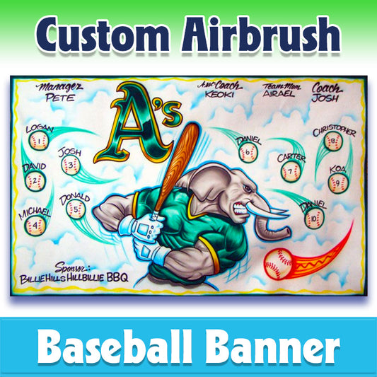Airbrush Baseball Banner - Athletics -1015