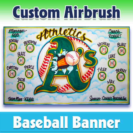 Airbrush Baseball Banner - Athletics -1016