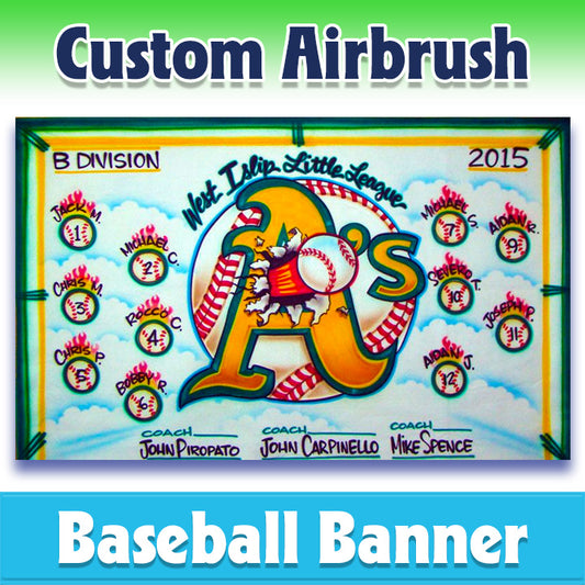 Airbrush Baseball Banner - Athletics -1017