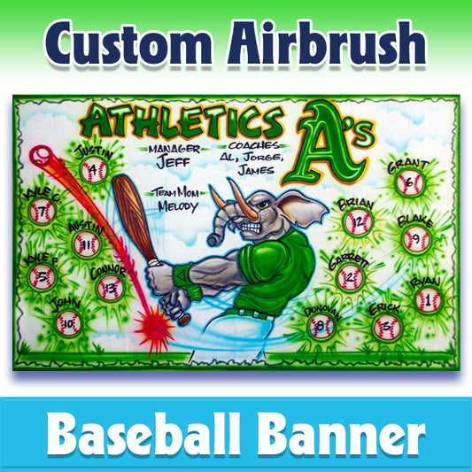 Airbrush Baseball Banner - Athletics -1018